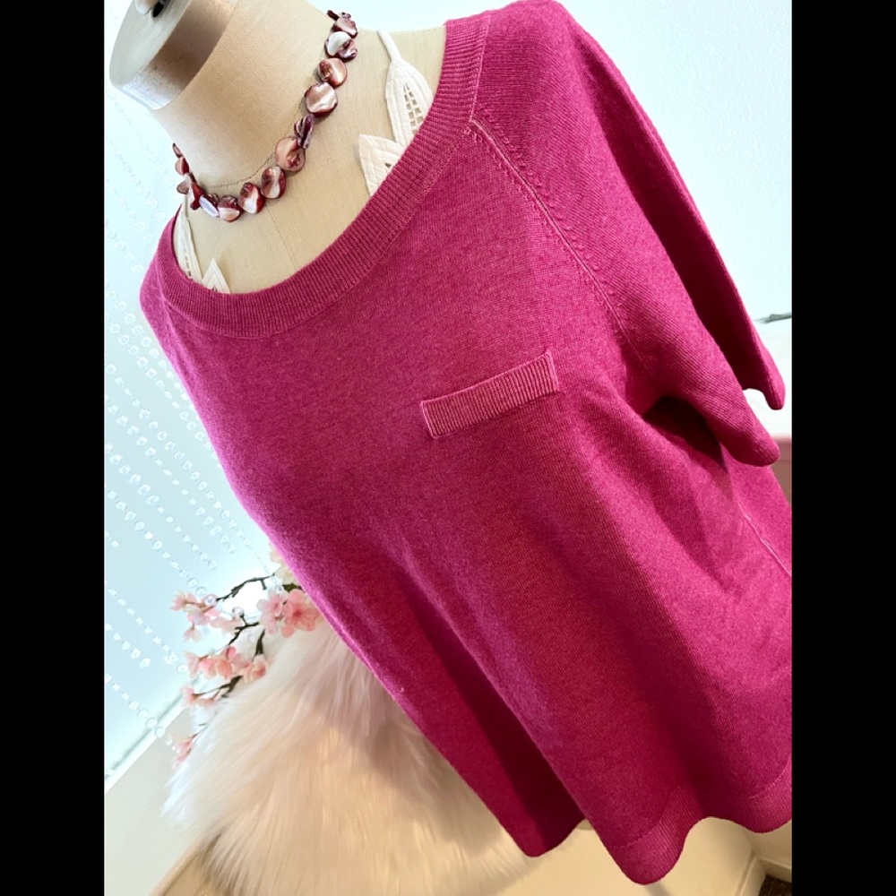 EUC M Pendleton Pink Soft Luxury 100% Merino Wool Crew Neckline Sweater